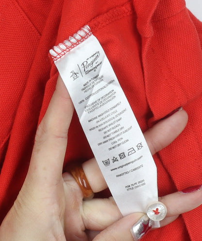 Penguin by Munsingwear Men’s Red Polo Shirt L Cotton Short Sleeve