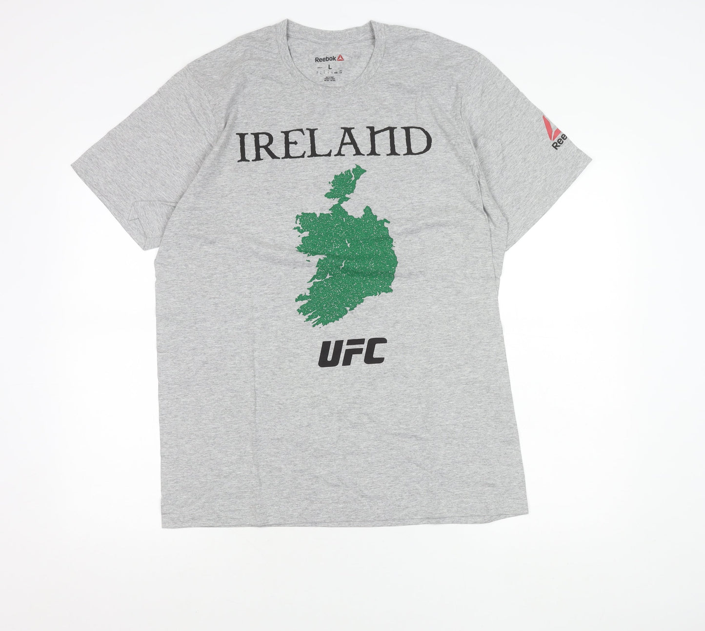 Reebok Men’s Grey Ireland UFC Graphic Logo T-Shirt Size L