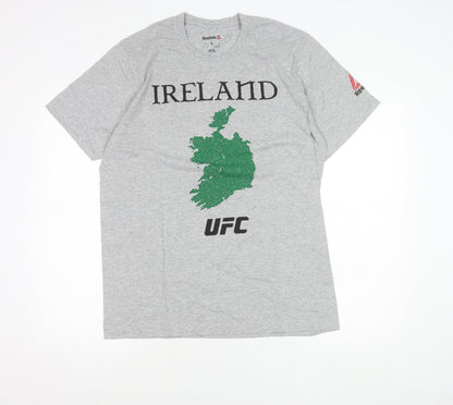 Reebok Men’s Grey Ireland UFC Graphic Logo T-Shirt Size L