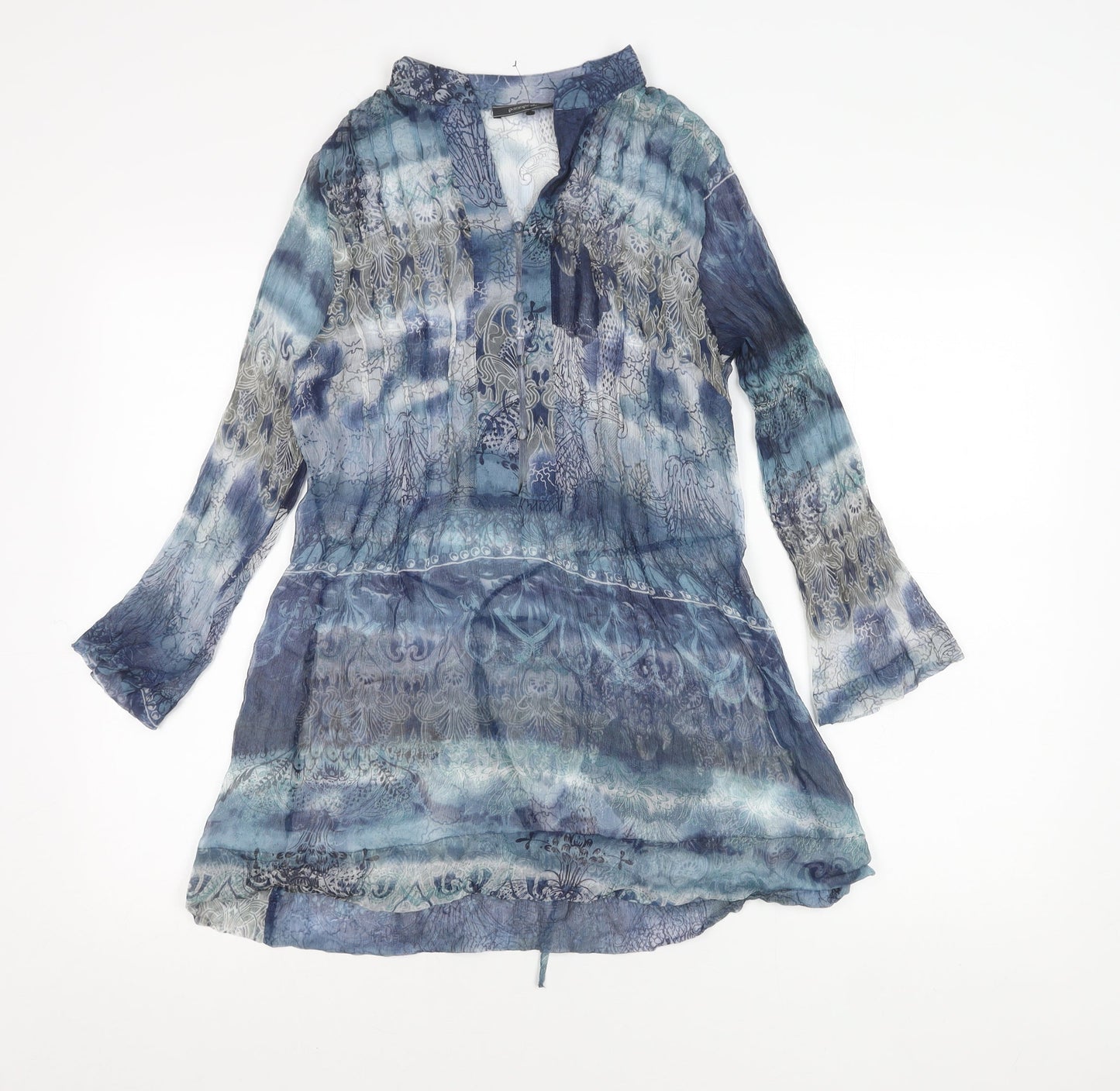 Womens UK Size 8 Passport Blue Tunic Blouse