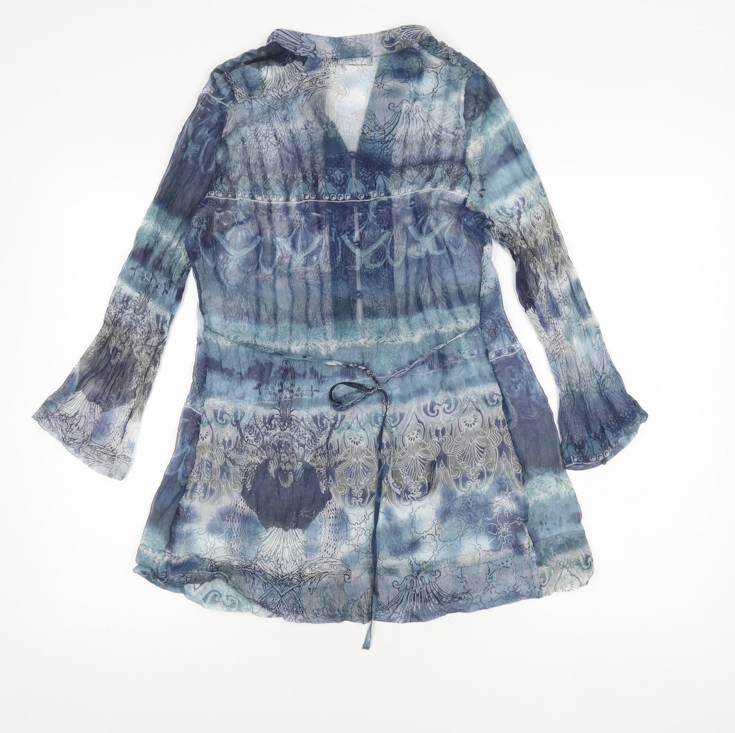 Womens UK Size 8 Passport Blue Tunic Blouse