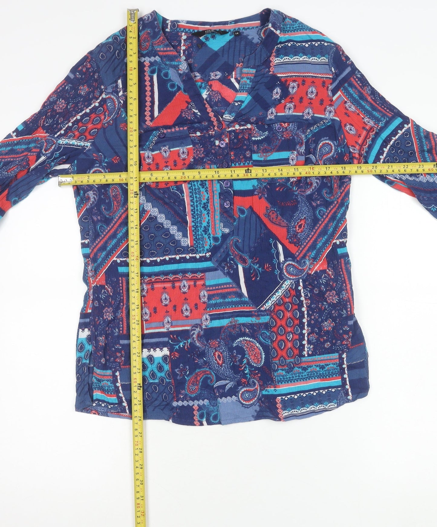 Womens UK Size 14 Isle Collection Multicoloured Tunic Blouse
