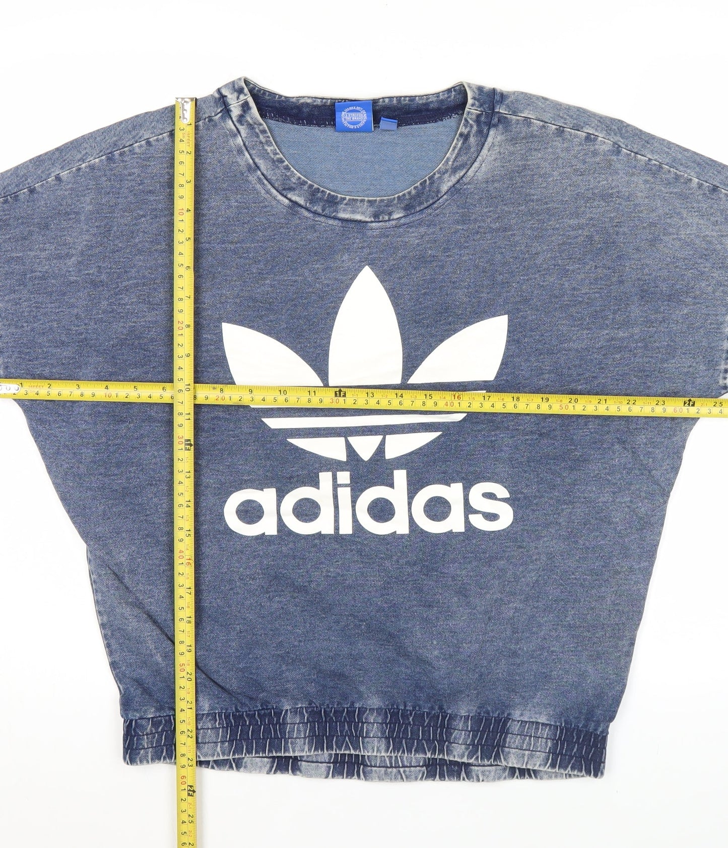 Adidas Womens Blue Size 16 Pullover Sweatshirt Crew Neck Logo Jumper