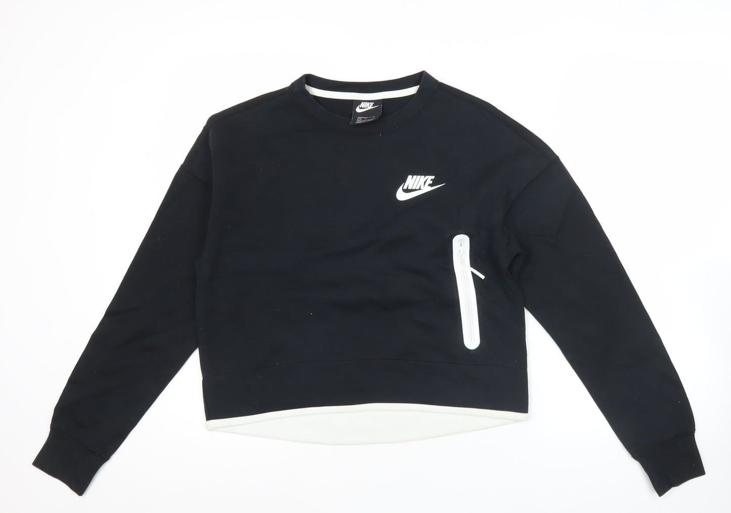 Nike Womens Black L Sweatshirt Pullover Crew Neck Long Sleeve Sportswear