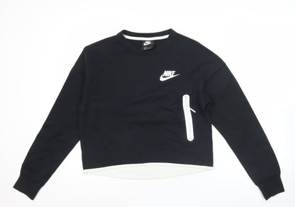 Nike Womens Black L Sweatshirt Pullover Crew Neck Long Sleeve Sportswear