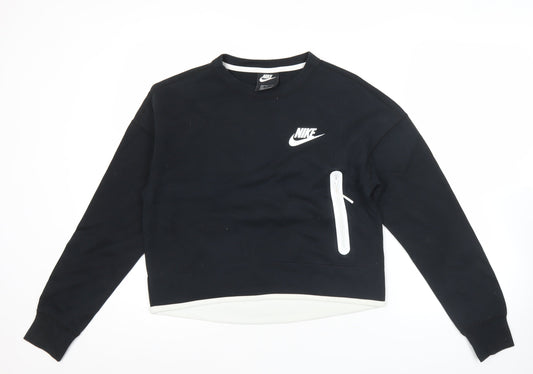 Nike Womens Black L Sweatshirt Pullover Crew Neck Long Sleeve Sportswear