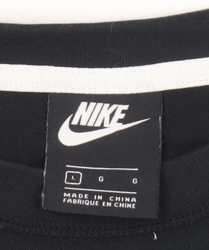 Nike Womens Black L Sweatshirt Pullover Crew Neck Long Sleeve Sportswear