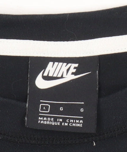 Nike Womens Black L Sweatshirt Pullover Crew Neck Long Sleeve Sportswear