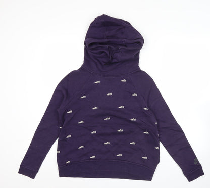 Nike Womens Purple Hoodie Small Pullover Cotton Blend Graphic Print
