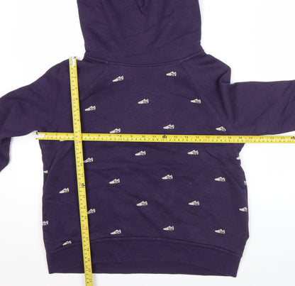 Nike Womens Purple Hoodie Small Pullover Cotton Blend Graphic Print