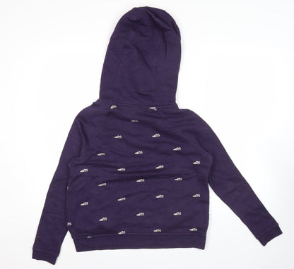 Nike Womens Purple Hoodie Small Pullover Cotton Blend Graphic Print