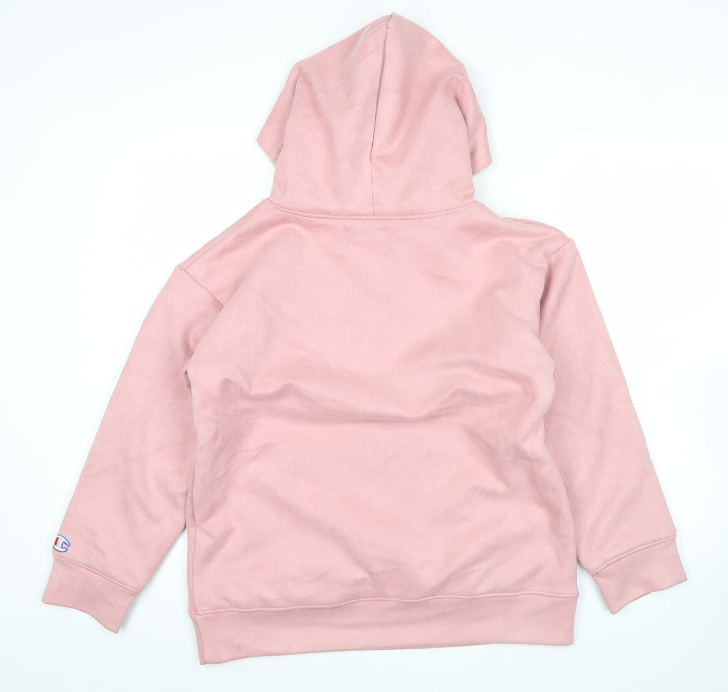 Champion Womens Pink Pullover Hoodie Medium Cotton Logo