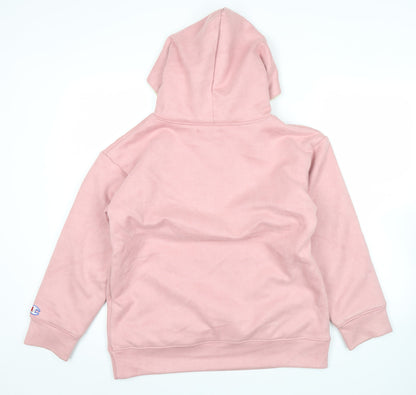Champion Womens Pink Pullover Hoodie Medium Cotton Logo
