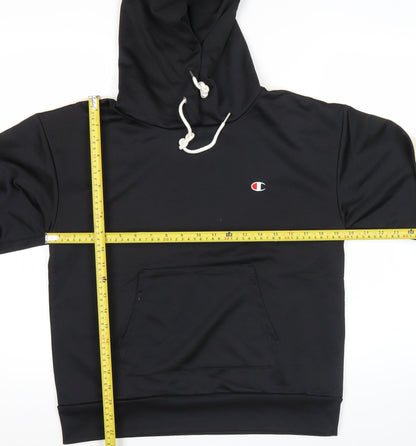 Champion Women's Black Pullover Hoodie L Logo Sportswear