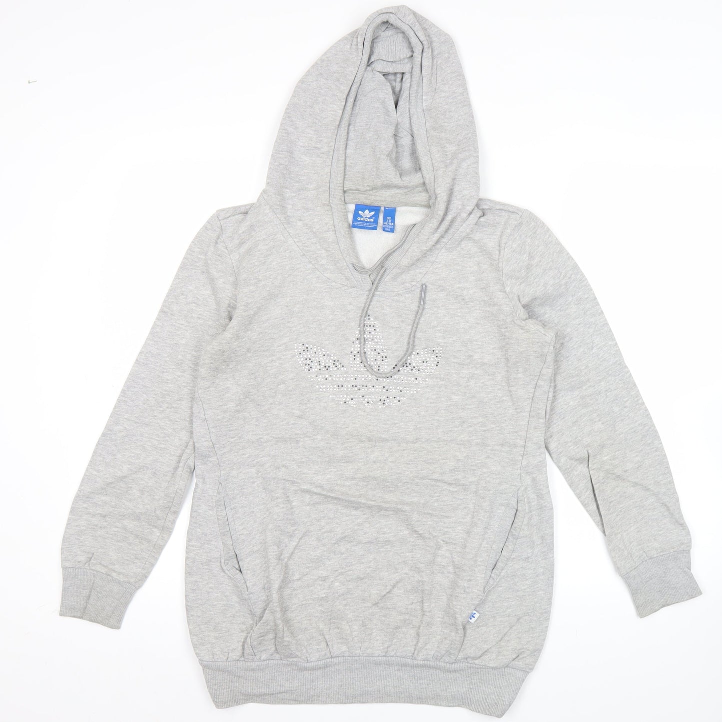 Adidas Women’s Grey Hoodie Size 8 UK Pullover Hooded Sweatshirt