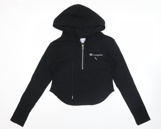 Champion Womens Black Large Hoodie Sweatshirt Long Sleeve Zip
