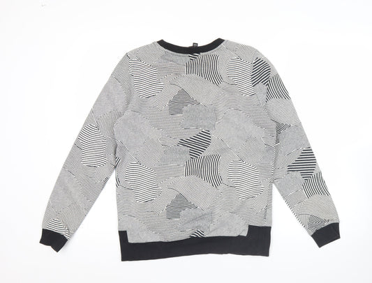 Adidas Neo Womens Black White Sweatshirt UK 10 Cotton Blend