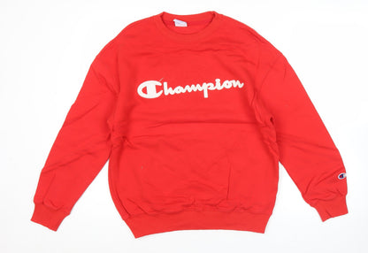 Mens UK Size M Champion Red Pullover Sweatshirt