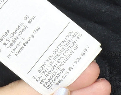 Nike Unisex Black Graphic Pullover Sweatshirt Size L Cotton Blend