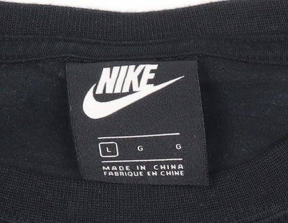 Nike Unisex Black Graphic Pullover Sweatshirt Size L Cotton Blend