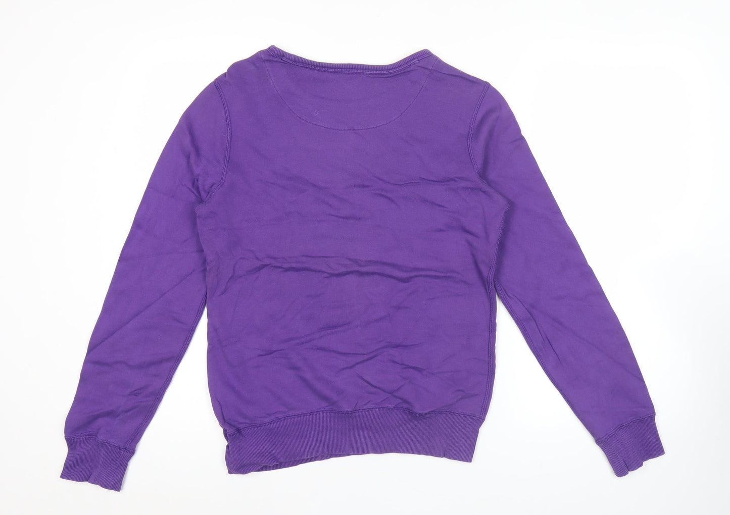 Nike Womens Purple Crew Neck Sweatshirt M Cotton Graphic Print
