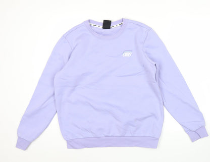 Skechers Womens Purple Logo Pullover Sweatshirt Size 12 UK