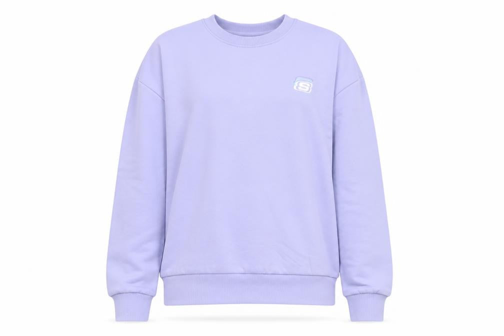 Skechers Womens Purple Logo Pullover Sweatshirt Size 12 UK