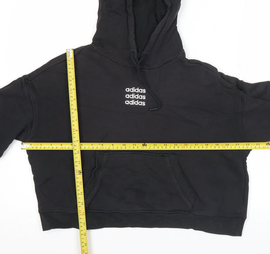 Adidas Womens Black Size 10 Pullover Hoodie Sweatshirt with Logo
