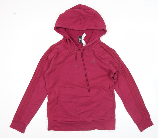 Adidas Womens Burgundy Pullover Hoodie Size S 8-10 Long Sleeve Sportswear
