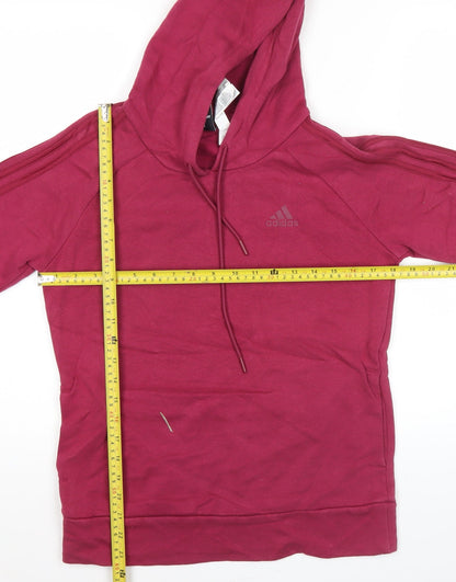 Adidas Womens Burgundy Pullover Hoodie Size S 8-10 Long Sleeve Sportswear