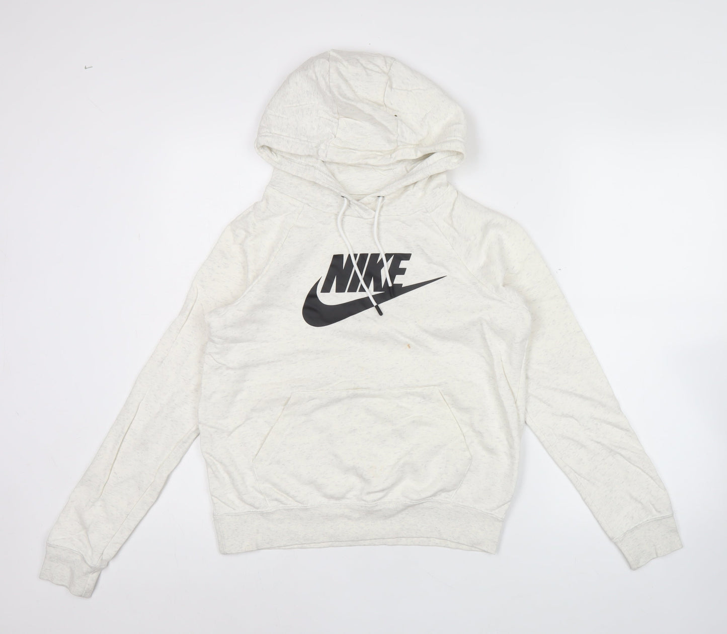 Nike Women’s White Pullover Hoodie Small Cotton Blend Logo Print