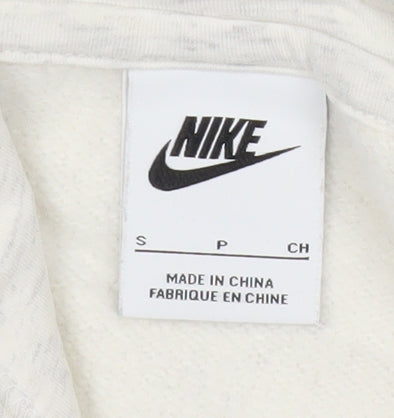 Nike Women’s White Pullover Hoodie Small Cotton Blend Logo Print