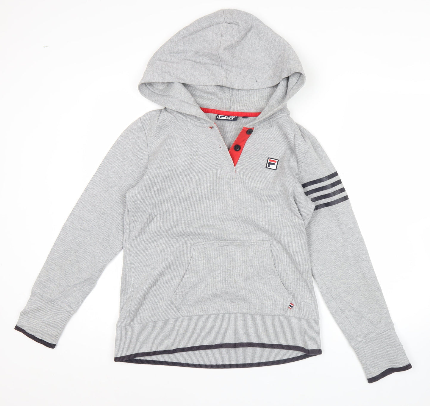 Mens UK Size M FILA Grey Henley Hoodie