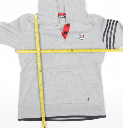 Mens UK Size M FILA Grey Henley Hoodie
