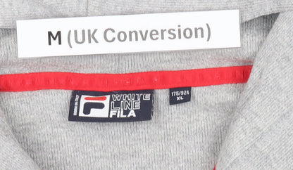Mens UK Size M FILA Grey Henley Hoodie