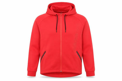 Front view of Adidas Men’s Red Full Zip Hoodie S Logo Sports Training