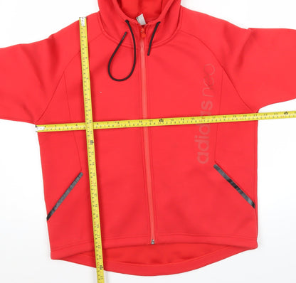 Mens UK Size S adidas Red Full Zip Hoodie