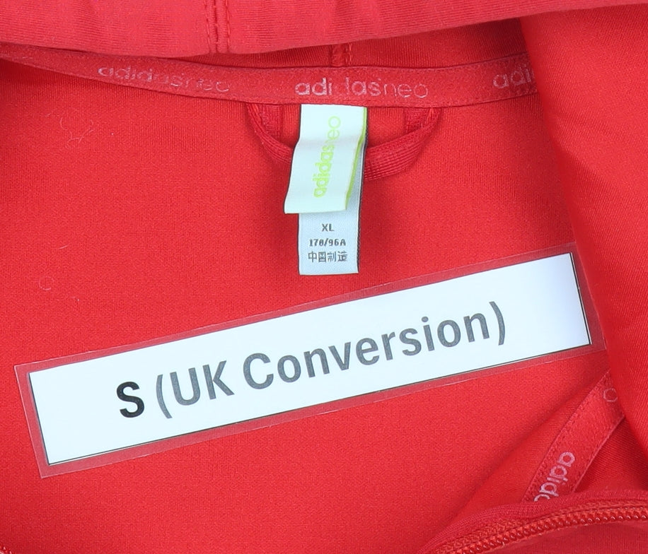 Mens UK Size S adidas Red Full Zip Hoodie