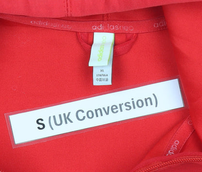 Mens UK Size S adidas Red Full Zip Hoodie