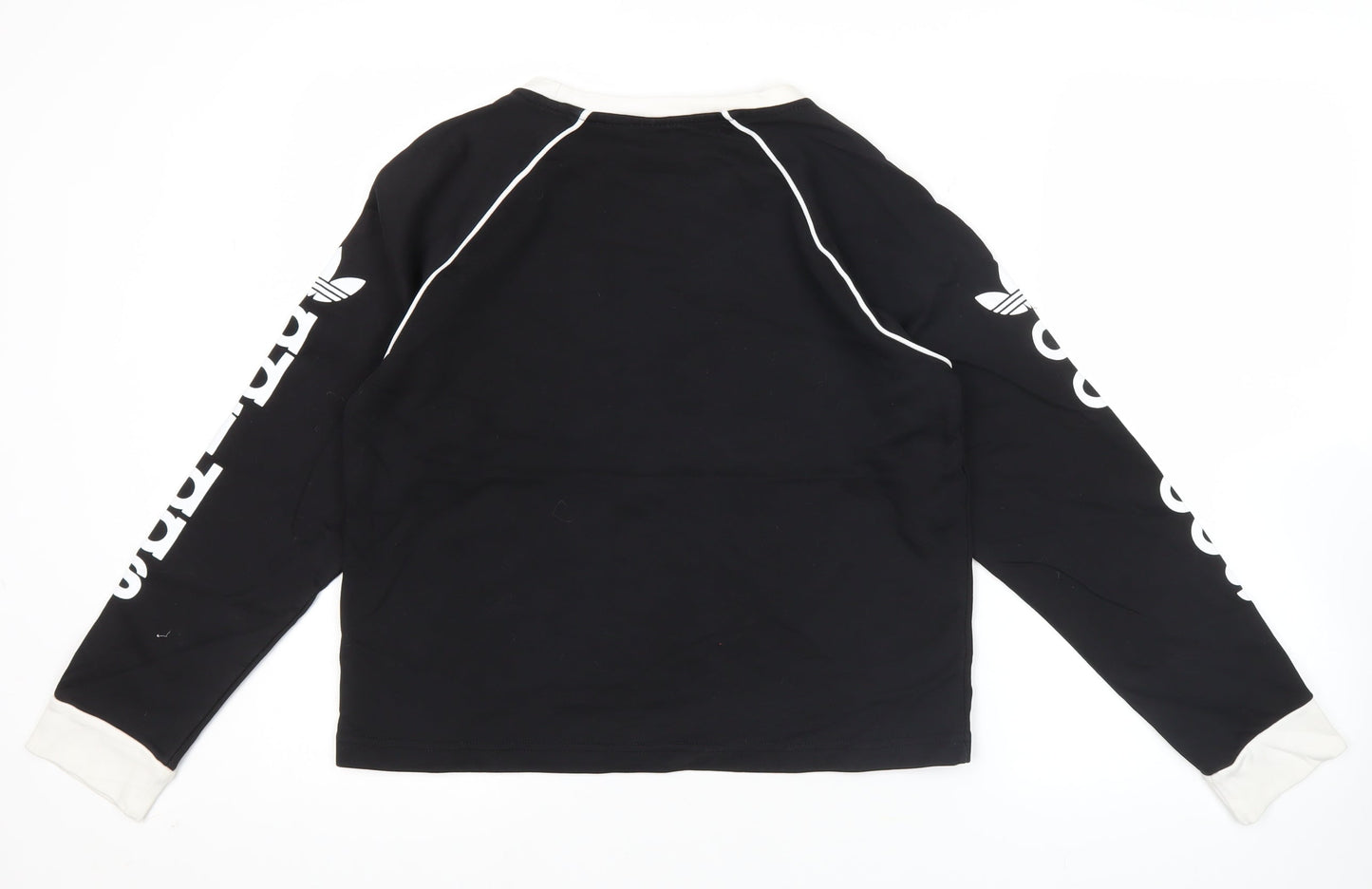 Adidas Women Black M Sweatshirt Logo Print Long Sleeve Pullover