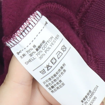 Adidas Women’s Burgundy Hoodie UK 8 Pullover Logo Cotton Blend