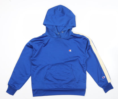 Champion Women's Blue Pullover Hoodie Size M Polyester Blend