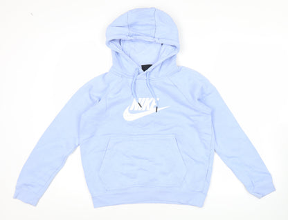 Nike Women’s Blue Small Pullover Hoodie Sweatshirt Logo Print