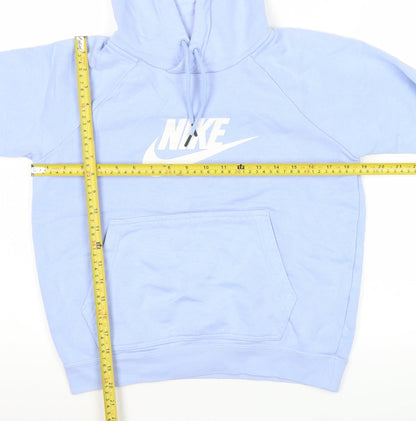 Nike Women’s Blue Small Pullover Hoodie Sweatshirt Logo Print