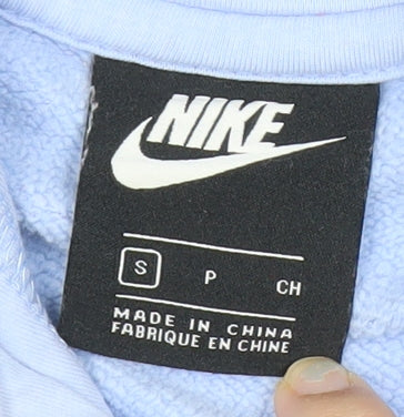 Nike Women’s Blue Small Pullover Hoodie Sweatshirt Logo Print