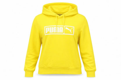 Womens UK Size S PUMA Yellow Pullover Hoodie