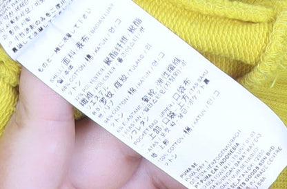 Puma Womens Yellow Hoodie Small Cotton Blend Pullover Logo Sportswear