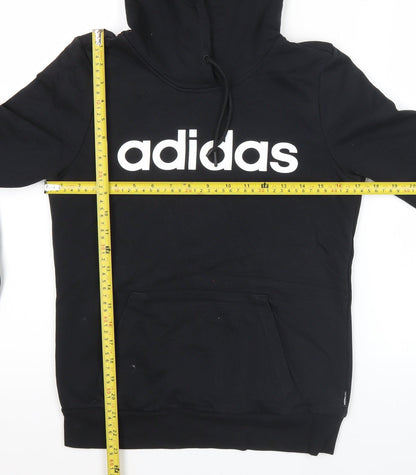 Adidas Neo Women's Black Pullover Hoodie Size 8 Logo Hooded Sweatshirt