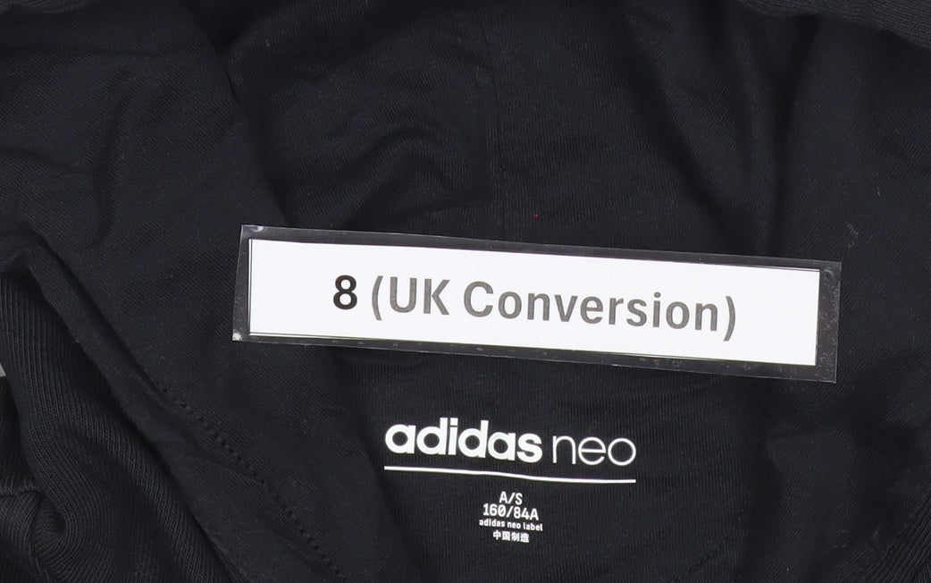 Adidas Neo Women's Black Pullover Hoodie Size 8 Logo Hooded Sweatshirt