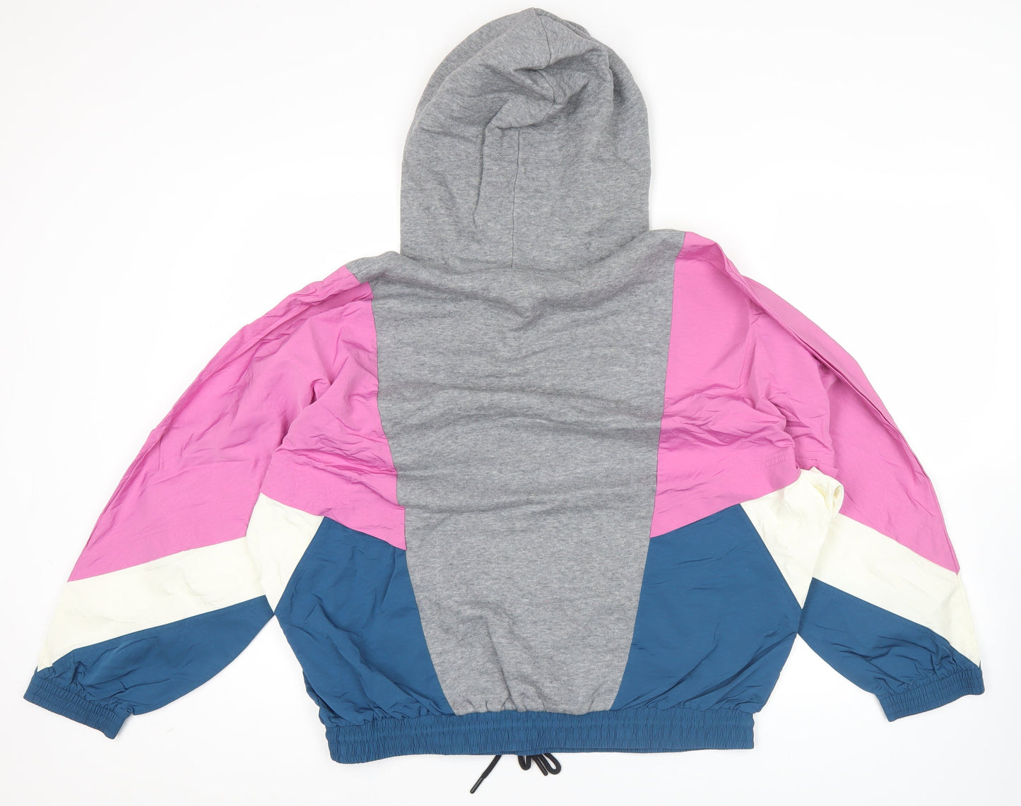 Nike Womens Grey Pink Colourblock Hoodie Sweatshirt M